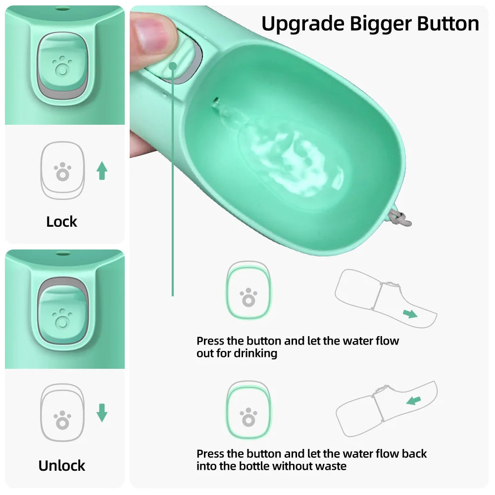 HydroPaws™ Portable Pet Water Bottle – Leakproof Travel Dispenser