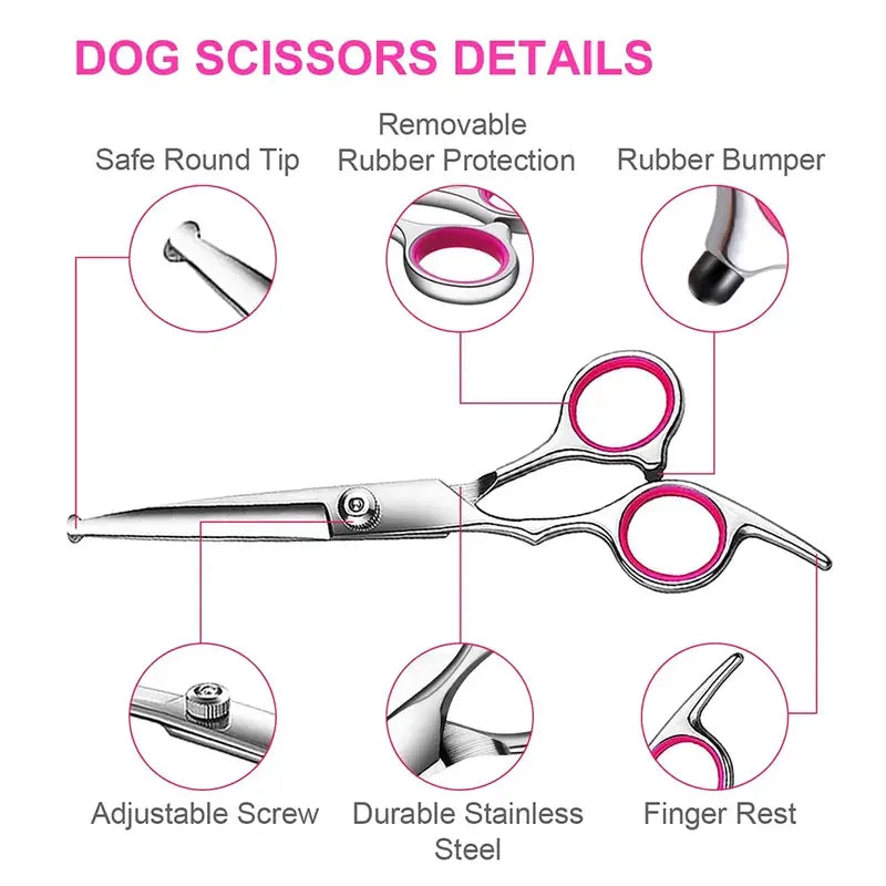 PawTrim™ Pet Grooming Scissors – 4 Piece Safety Set