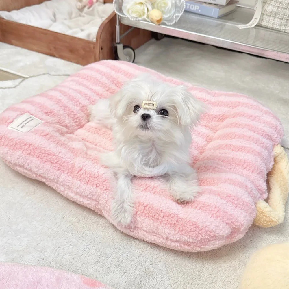 SnugglePaws™ Soft Plush Oval Pet Bed – Cozy All-Season Lounger