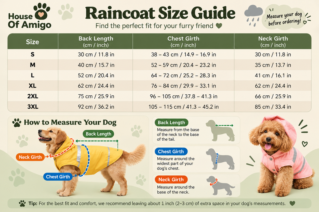 AmigoShield™ Reflective Waterproof Dog Raincoat